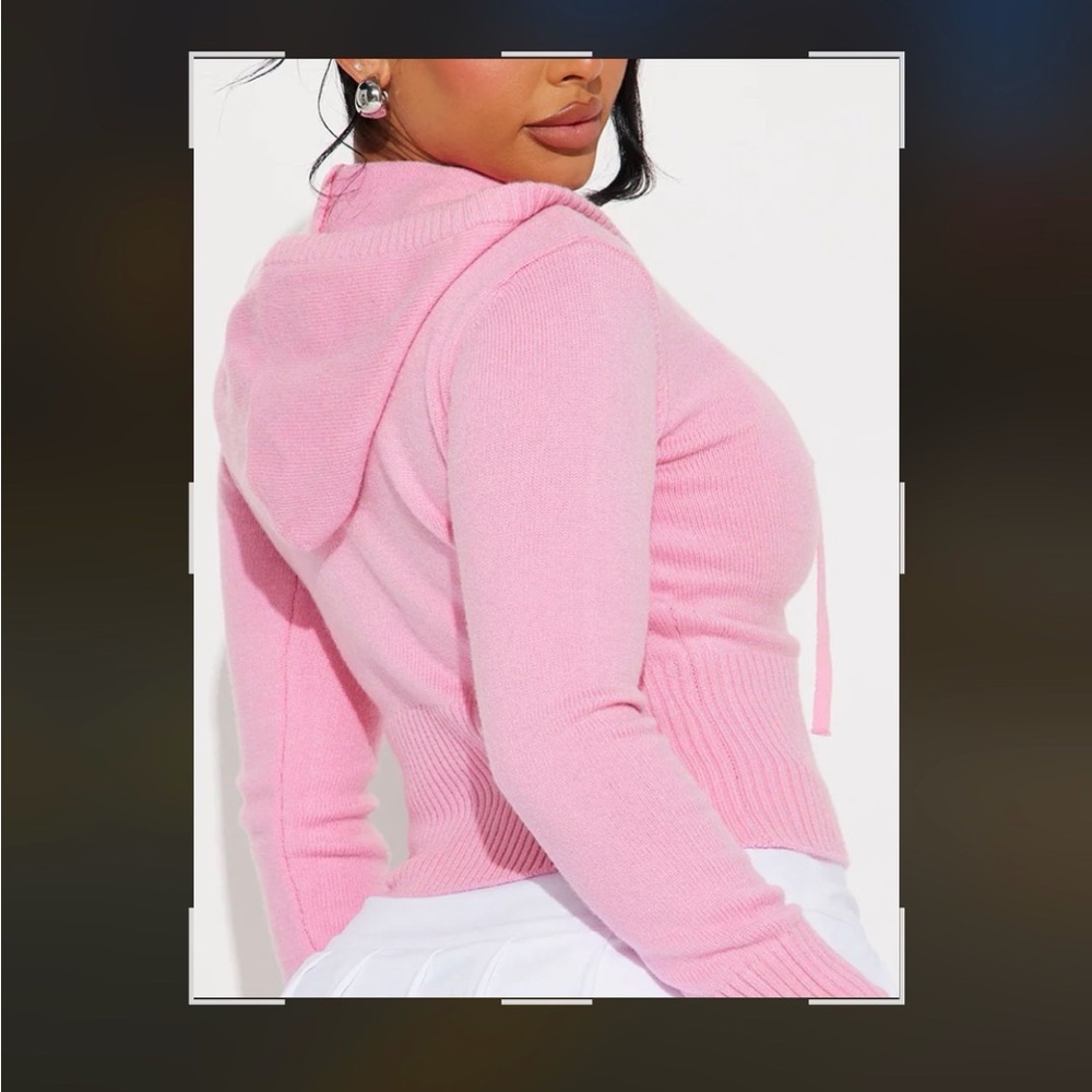 Fashion Nova Pink Hooded Cardigan - Picture 3 of 4